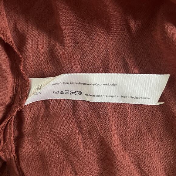 Free People Lily Of The Valley Canyon Brown Eyelet Lace Cotton Mini Dress - Picture 6 of 6